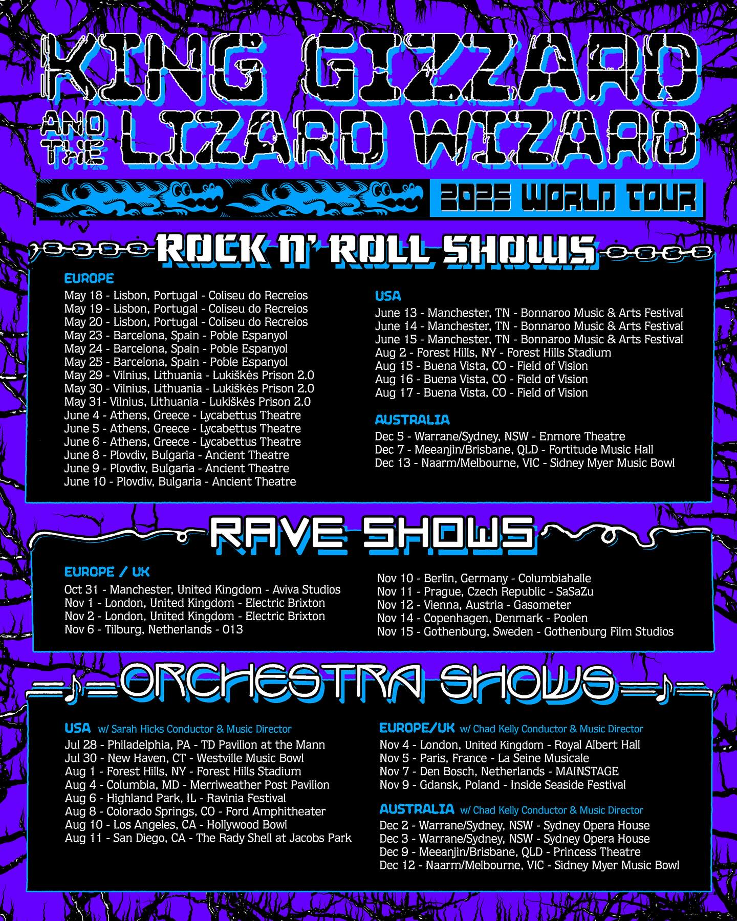 King Gizzard & The Lizard Wizard Europe Residency Tour Poster 2026